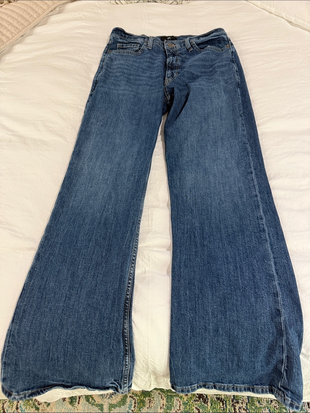 Banana Republic Petite High-Rise Wide-Leg Women's Jeans in Dark Blue Denim 29P - Picture 2 of 6